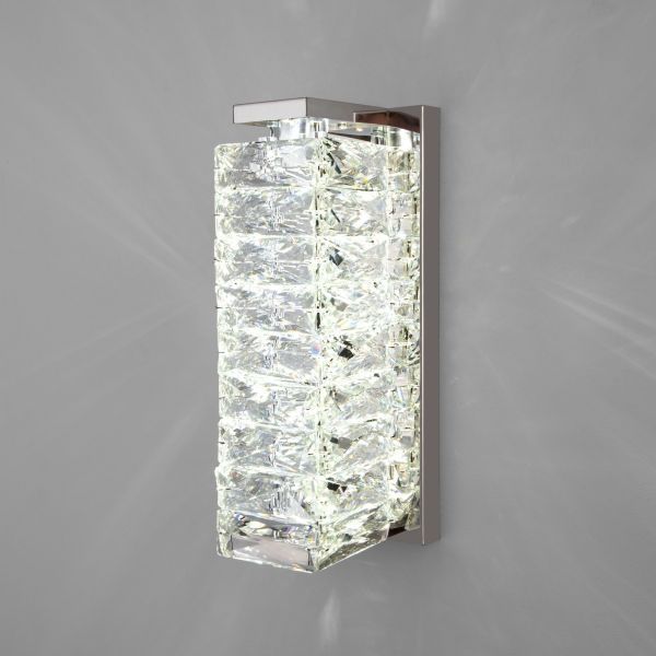 Настенный светильник с хрусталем Eurosvet 40259 LED хром/ прозрачный хрусталь Strotskis