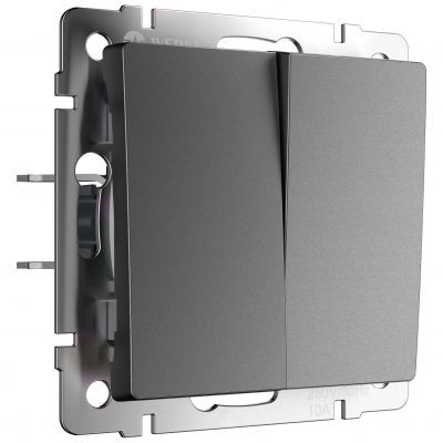 Выключатель двухклавишный проходной (графит матовый) Werkel W1122064