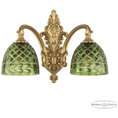 Бра бронзовые 7209B15/2/175 FP P1 D Clear-Green/H-1j Bohemia Ivele Crystal