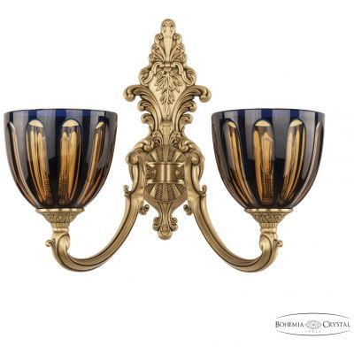 Бра бронзовые 7209B15/2/175 FP P1 U Amber-Blue/H-1h Bohemia Ivele Crystal