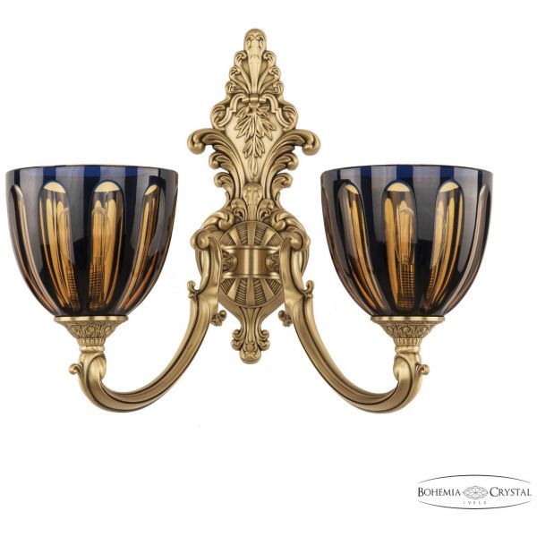 Бра бронзовые 7209B15/2/175 FP P1 U Amber-Blue/H-1h Bohemia Ivele Crystal