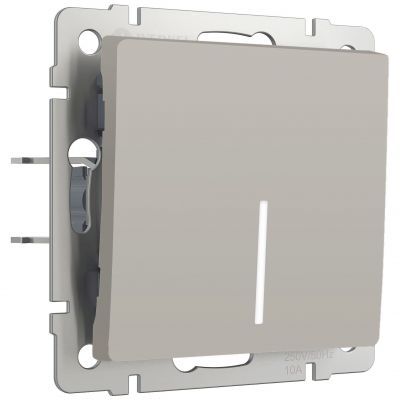 Выключатель одноклавишный проходной с подсветкой (дымчатый) W1212104 Werkel