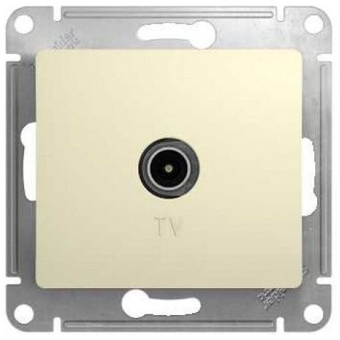 Розетка одиночная 1DB SE Glossa Беж TV GSL000291
