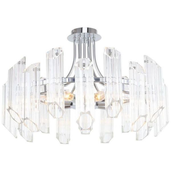 Светильник потолочный Linvel LV 9332/7 Иоланта Хром Е14 40W D600 H400мм