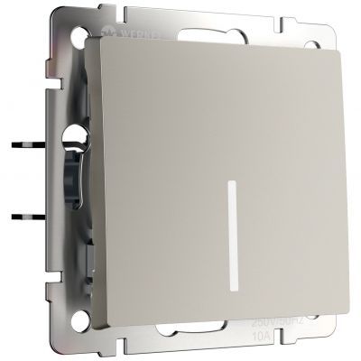 Выключатель одноклавишный с подсветкой (дымчатый) W1210104 Werkel