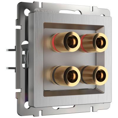 Розетка акустическая Werkel W1185009 серебро рифленый (WL09-AUDIOx4)