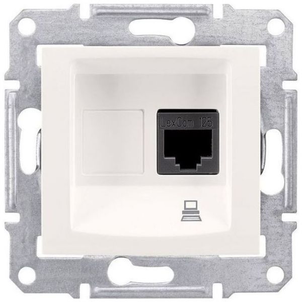 Розетка компьютерная 1-ая Schneider Electric Sedna Бежевый RJ45 кат. 5e STP
