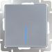 Выключатель 1-клавишный с подсветкой Werkel W1110106 серебро (WL06-SW-1G-LED)