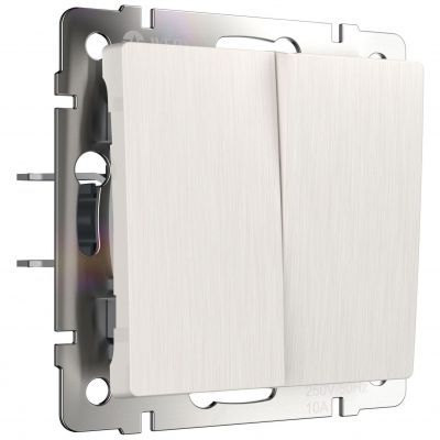 Выключатель двухклавишный Werkel W1120013 перламутровый рифленый (WL13-SW-2G)