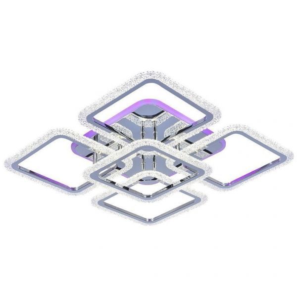 Потолочный светодиодный светильник 8015/4+1 CHR 140W+12W RGB Profit Light