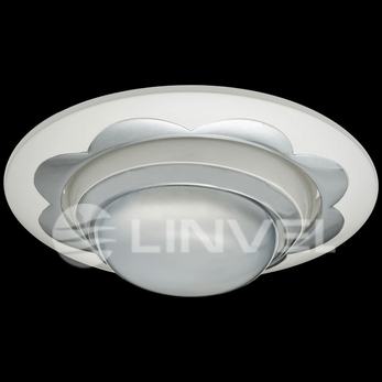 Светильник встраиваемый Linvel 301D CH/PS R-50 ромашка хром/жем.сереб