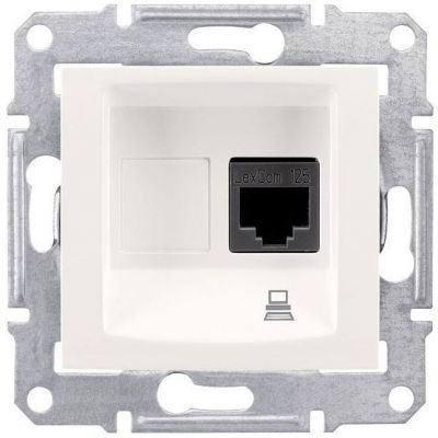 Розетка компьютерная 1-ая Schneider Electric Sedna Бежевый RJ45 кат. 5e UTP
