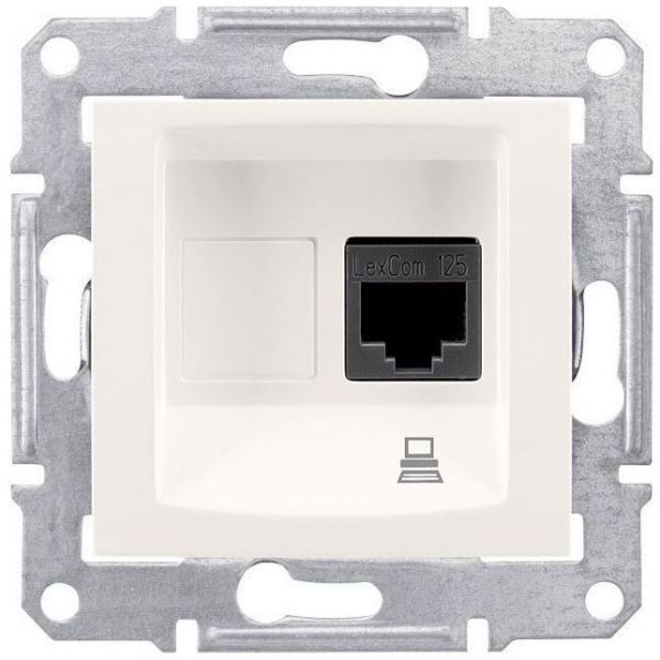 Розетка компьютерная 1-ая Schneider Electric Sedna Бежевый RJ45 кат. 5e UTP