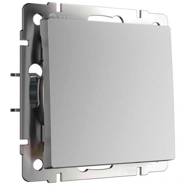 Выключатель 1-клавишный проходной Werkel W1112006 серебро (WL06-SW-1G-2W)