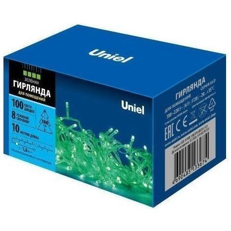 Гирлянда для помещений Uniel ULD-S1000-100/DTA GREEN IP20