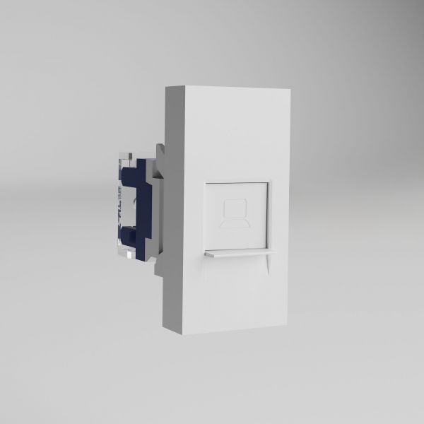 Модульная розетка Ethernet RJ-45 6 cat. 22,5*45 (белый) W1281101 Werkel