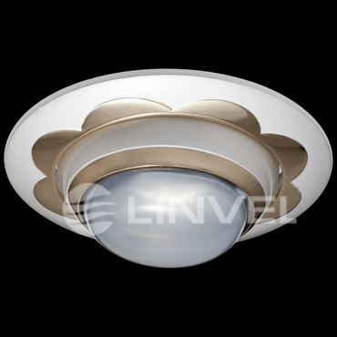 Светильник встраиваемый Linvel 301D G/PS R-39 ромашка зол./жем. сереб