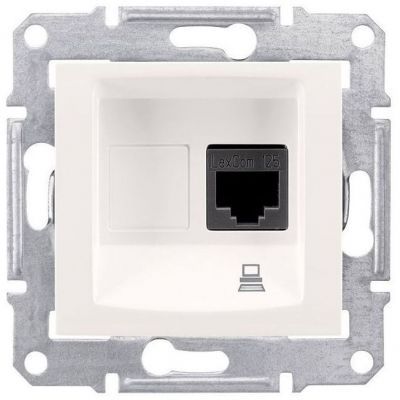 Розетка компьютерная 1-ая Schneider Electric Sedna Бежевый RJ45 кат. 6 STP