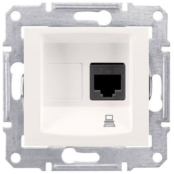 Розетка компьютерная 1-ая Schneider Electric Sedna Бежевый RJ45 кат. 6 STP