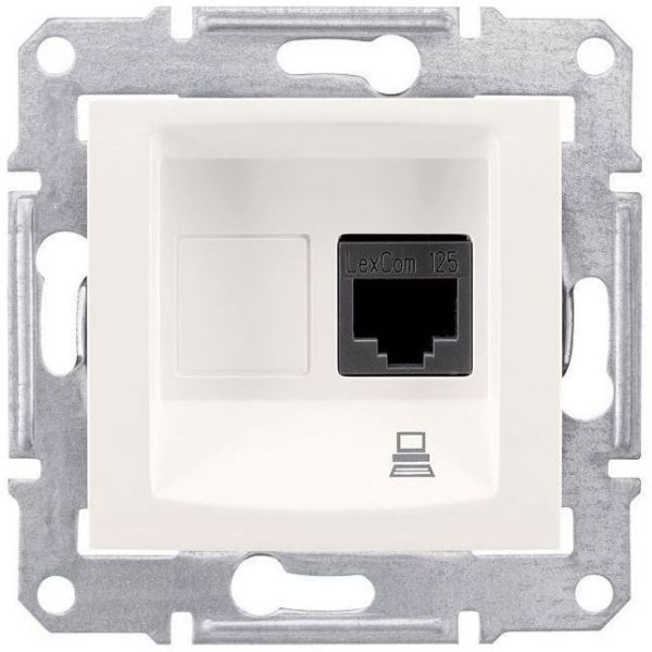 Розетка компьютерная 1-ая Schneider Electric Sedna Бежевый RJ45 кат. 6 UTP
