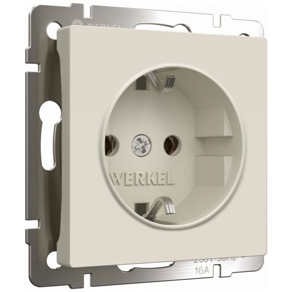 Розетка с заземлением (айвори матовый) Werkel W1171062