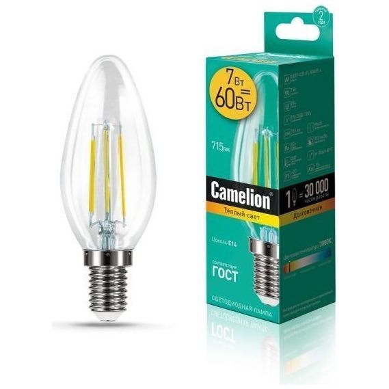Светодиодная лампа Camelion LED7-C35-FL/830/E14