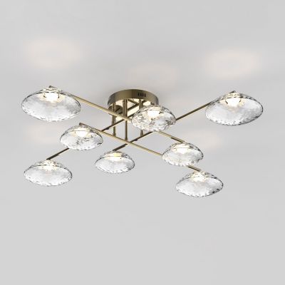 Потолочный светильник с прозрачными стеклянными плафонами Eurosvet 50389 LED латунь