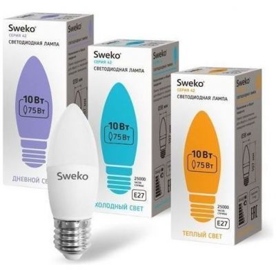 Лампа светодиодная Sweko 42LED-C35-10W-230-3000K-E27