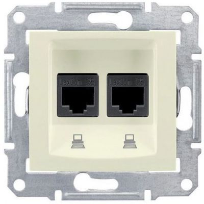 Розетка компьютерная 2-ая Schneider Electric Sedna Бежевый RJ45 кат. 5e STP