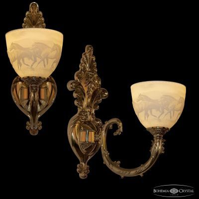 Бра бронзовые 7109B15/1/210 G P1 U Horse Bohemia Ivele Crystal
