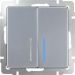 Выключатель 2-клавишный с подсветкой Werkel W1120106 серебро (WL06-SW-2G-LED)
