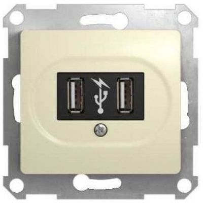 Розетка SE Glossa Беж USB GSL000232