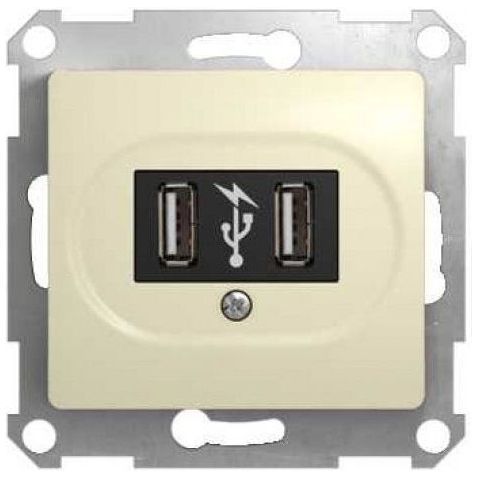 Розетка SE Glossa Беж USB GSL000232