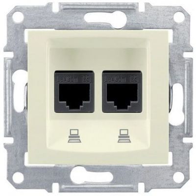 Розетка компьютерная 2-ая Schneider Electric Sedna Бежевый RJ45 кат. 5e UTP