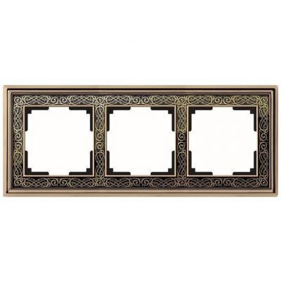 Рамка на 3 поста Werkel W0031430 золото/черный (WL77-Frame-03)