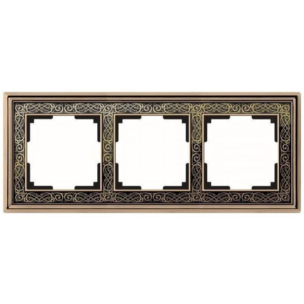 Рамка на 3 поста Werkel W0031430 золото/черный (WL77-Frame-03)