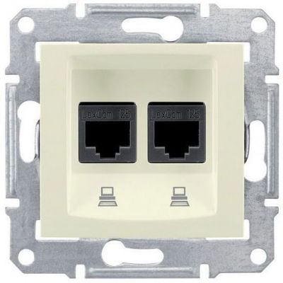Розетка компьютерная 2-ая Schneider Electric Sedna Бежевый RJ45 кат. 6 STP
