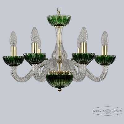 Хрустальная люстра 1308/6/165 G Cl/Clear-Green/H-1K Bohemia Ivele Crystal