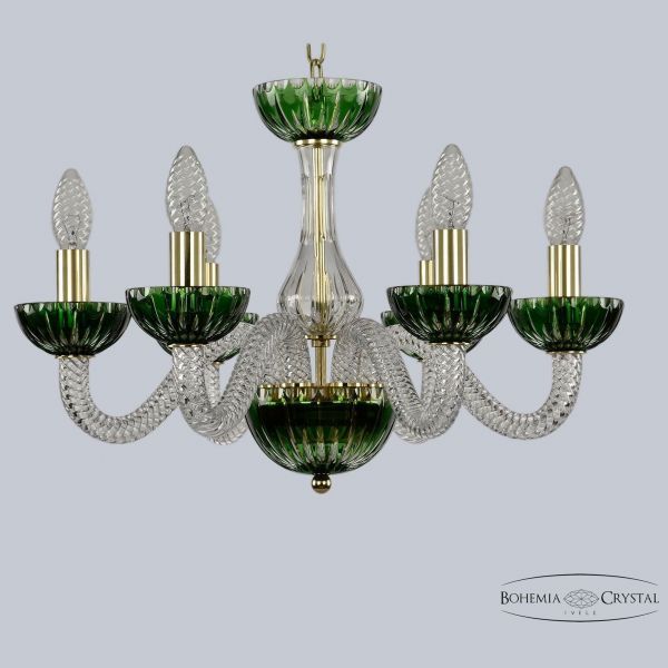 Хрустальная люстра 1308/6/165 G Cl/Clear-Green/H-1K Bohemia Ivele Crystal