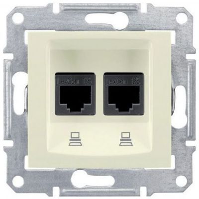 Розетка компьютерная 2-ая Schneider Electric Sedna Бежевый RJ45 кат. 6 UTP
