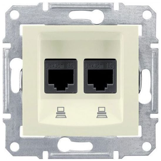Розетка компьютерная 2-ая Schneider Electric Sedna Бежевый RJ45 кат. 6 UTP