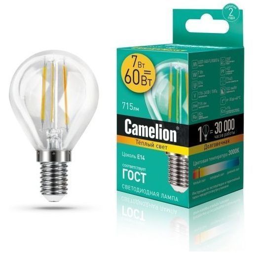 Светодиодная лампа Camelion LED7-G45-FL/830/E14