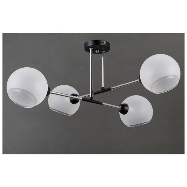 Светильник потолочный Linvel LV 9364/4 Тойма Чёрный/хром Е14 40W D640 H300мм