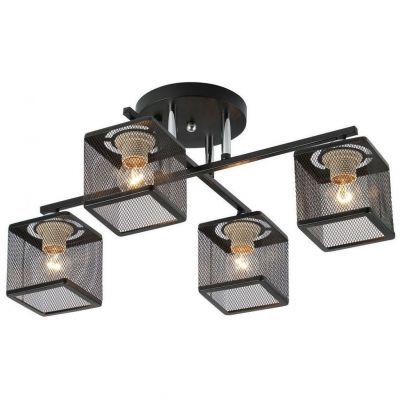 Светильник потолочный Linvel LV 9448/4 Кент Чёрный/хром Е27 60W D520 H380мм