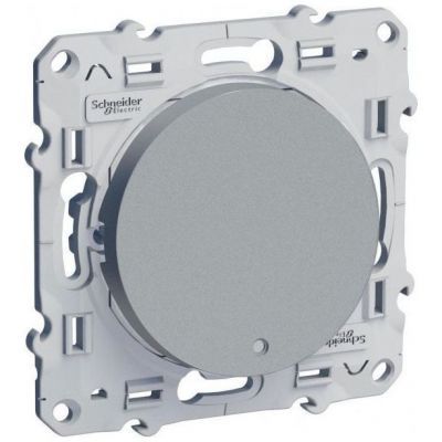 Переключатель Schneider Electric Odace 1-клавишный с подсветкой LED алюминий