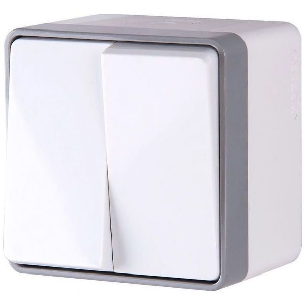Выключатель 2-клавишный IP44 Werkel W5020201 IP44 белый (WL15-03-02)
