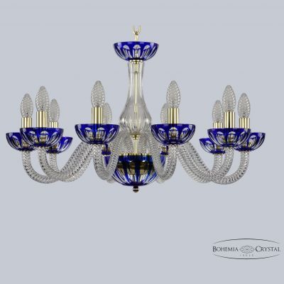 Хрустальная люстра 1308/10/240 G Cl/Clear-Blue/H-1H Bohemia Ivele Crystal