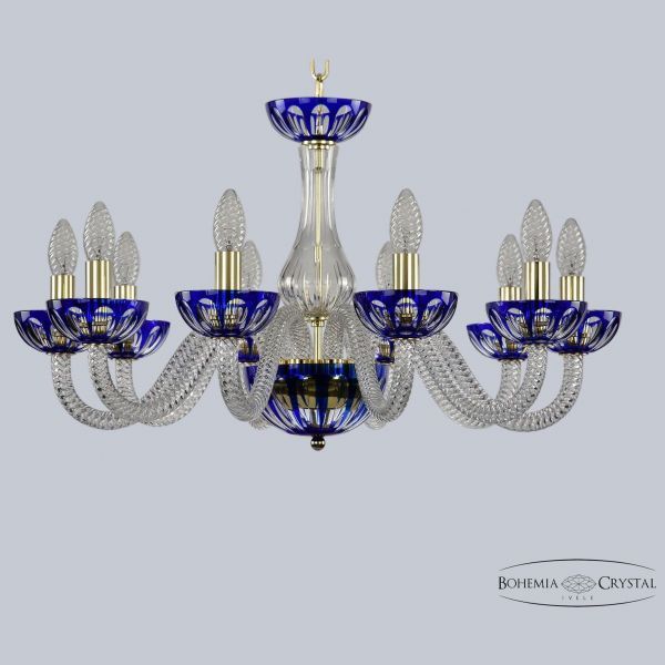 Хрустальная люстра 1308/10/240 G Cl/Clear-Blue/H-1H Bohemia Ivele Crystal