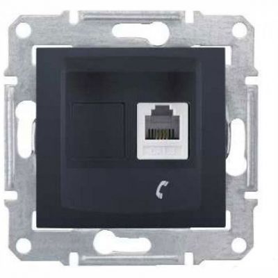 Розетка ТЛФ 1-ая Schneider Electric Sedna Графит RJ11