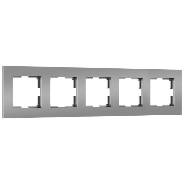Рамка из поликарбоната на 5 постов Slab серебро софт W0052965 Werkel